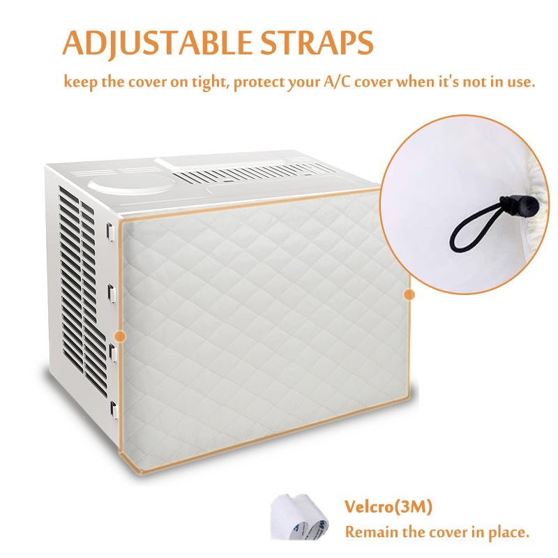Foozet Indoor Air Conditioner Cover Double Insulation, XS Beige - Image 3